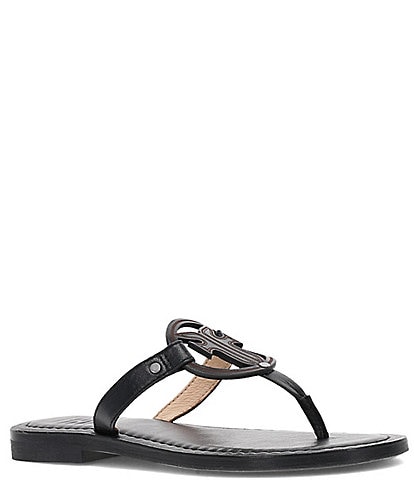 Frye Taylor Leather Logo Flat Sandals