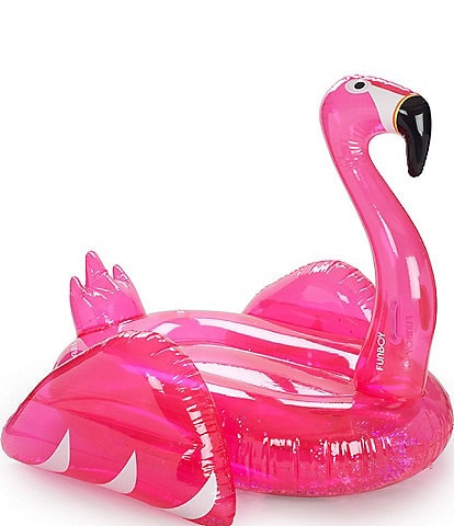 Funboy Clear Pink Glitter Flamingo Pool Float