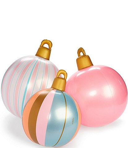 Funboy Inflatable LED Classic Pink Holiday Ornament, 3-Piece Set