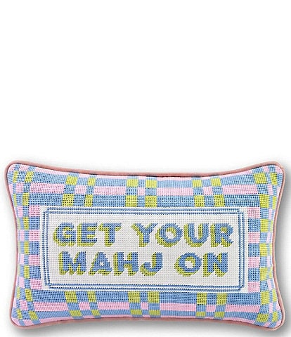 Furbish Get Your Mahj On Needlepoint Pillow