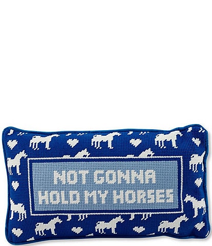 Furbish Hold My Horses Needlepoint Pillow