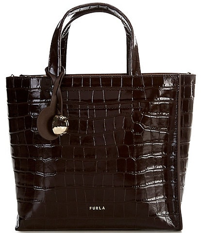 Furla Divide It Croc Double Handle Tote Bag