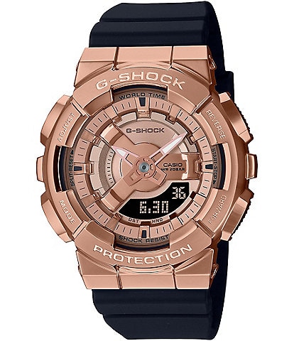 G-Shock Black And Rose Gold Ana Digi Resin Strap Watch