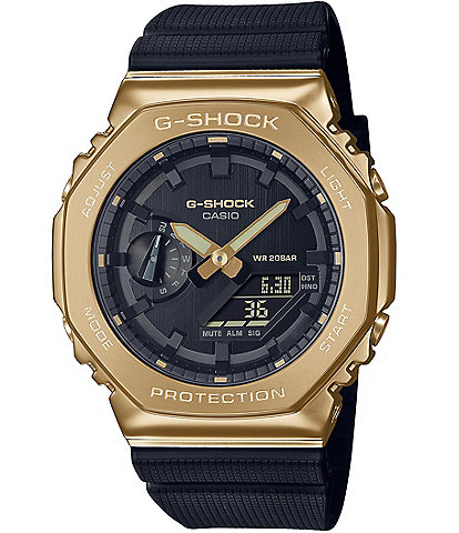G-Shock Men's 2100 Series Black & Gold Resin Strap Ana/Digi Watch