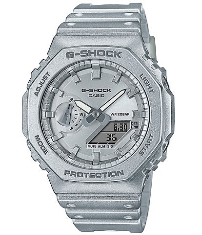 G-Shock Mens Ana-Digi Silver Resin Strap Watch