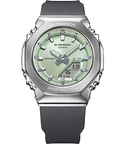 G-Shock Men's Analog Green Dial Black Resin Strap Watch