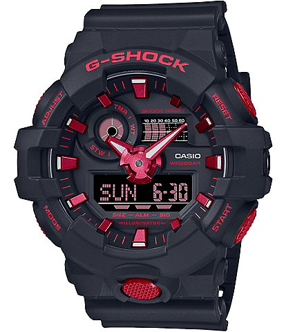 G-Shock Men's Black & Red XL Ana Digi Resin Watch