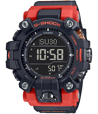 G-Shock Men's Digital Black and Orange Resin Strap Watch