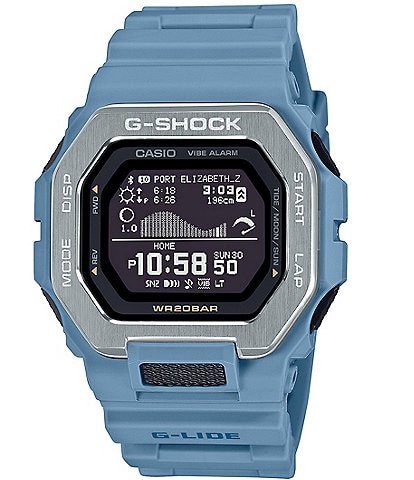 G-Shock Men's Tidegraph Digital Blue Resin Strap Watch