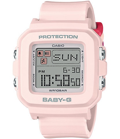 G-Shock Women's Baby-G Digital Blue Resin Tri-Color Accent Strap Watch