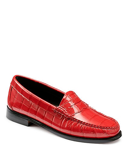 G.H. Bass Whitney Croco Weejun Leather Penny Loafers