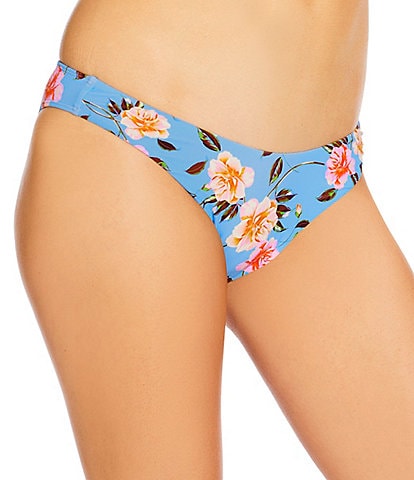 GB Bella Flora Scrunchie Textured Extra High Leg Scoop Front Swim Bottom