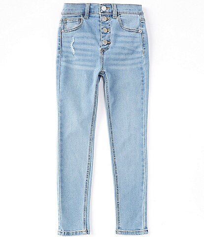 YMI Jeanswear Big Girls 7-14 High-rise Distressed Straight Leg Jean