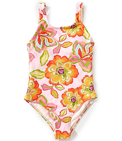 GB Big Girls 7-16 Floral Scrunch One-Piece Swimsuit