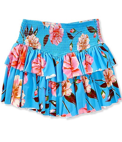 GB Big Girls 7-16 Gracie Blue Multi Floral Print Skirt