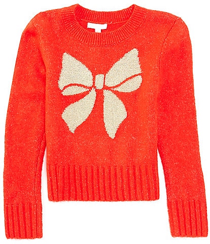 GB Big Girls 7-16 Long Sleeve Glitter Bow Sweater