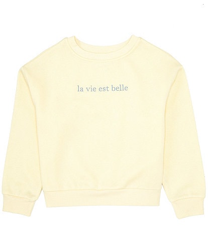 GB Big Girls 7-16 Long Sleeve La Vie Est Belle Graphic Sweatshirt