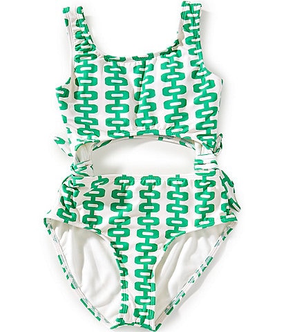 GB Big Girls 7-16 Printed Cut Out One-Piece Swimsuit