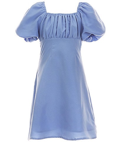 Big Silk Ruffle Dress Blue – Baaby