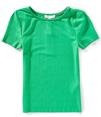 GB Big Girls 7-16 Short Sleeve Basic Ribbed Knit T-Shirt