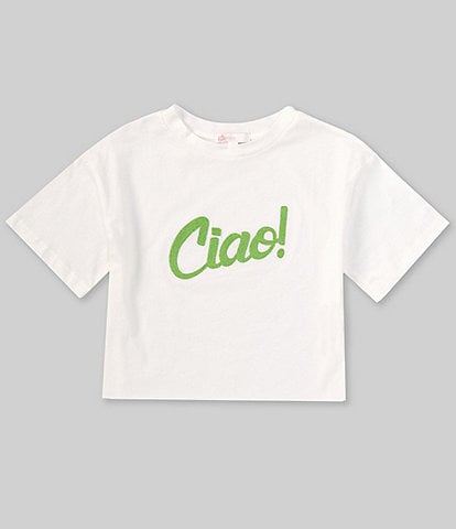 GB Big Girls 7-16 Short-Sleeve Boxy Graphic Ciao Cropped T-Shirt