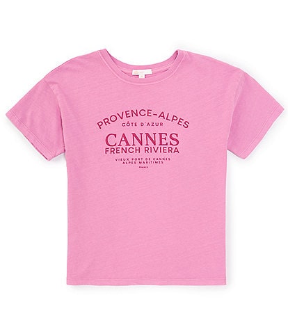 GB Big Girls 7-16 Short-Sleeve Oversized Cannes French Riviera Graphic T-Shirt