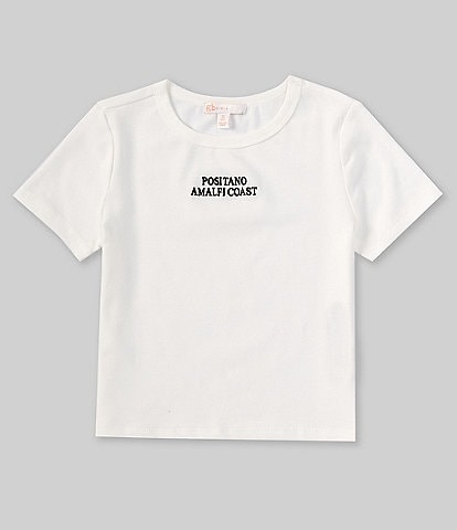 GB Big Girls 7-16 Short Sleeve Positano Amalfi Coast Graphic Cropped T-Shirt