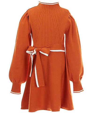 GB Big Girls 7-16 Tie Waist Sweater Dress
