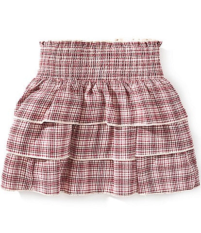 GB Big Girls Plaid Smocked Ruffle Skirt