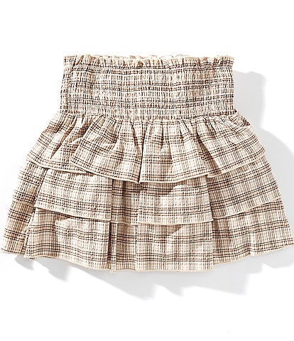 GB Big Girls Plaid Smocked Ruffle Skirt