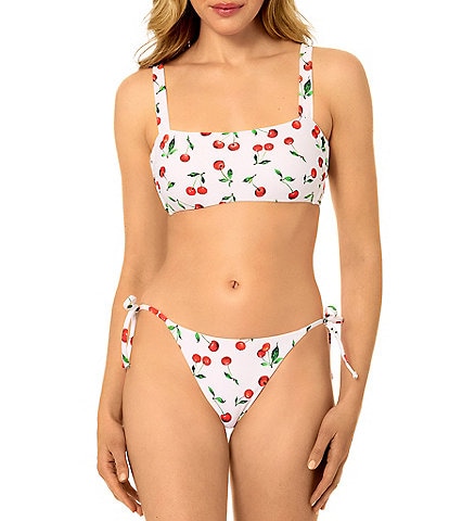GB Cherry Glaze Wide Strap Bralette Swim Top & Cherry Glaze Tie Side Swim Bottom