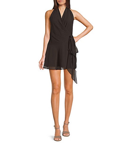 GB Chiffon Side Tie Halter Dress