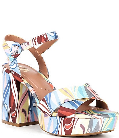 GB Class-Act Rainbow Platform Cross Strap Sandals