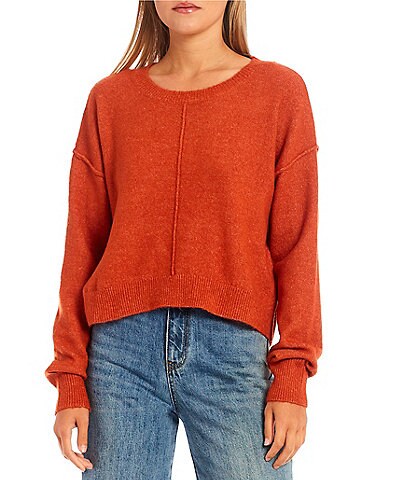 GB Round Neck Seamed Pull-On Sweater