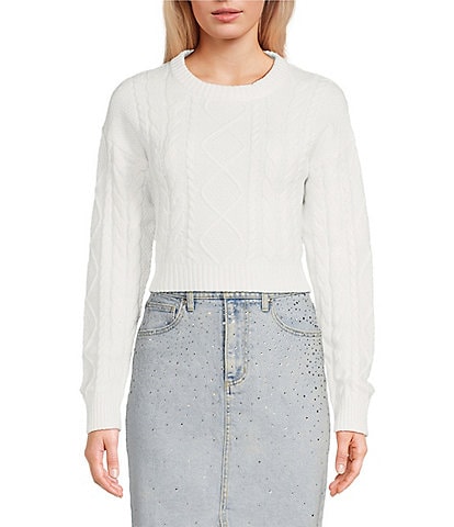 GB Cropped Cable Knit Sweater