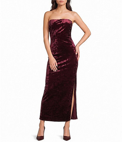 GB Crushed Velvet Strapless Dress