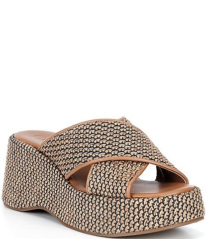 GB Day-Off Raffia Cross Banded Platform Sandals