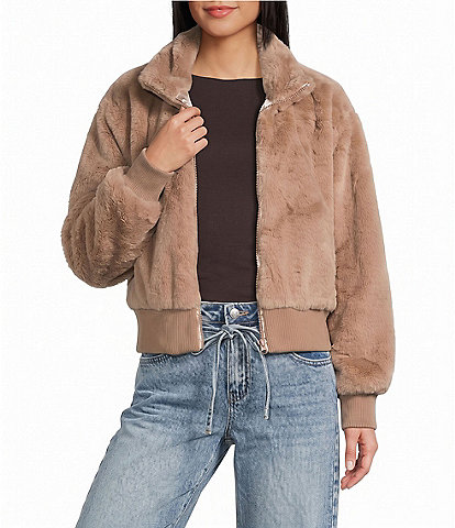 GB Faux Fur Zip Up Jacket