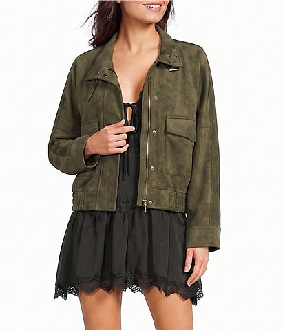 GB Faux Suede Oversized Jacket