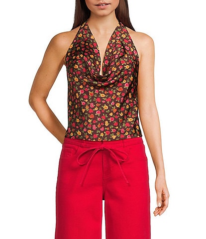 GB Floral Print Tie Back Halter Top