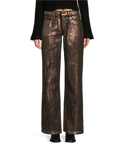 GB Foiled Metallic Denim Pants