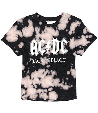 GB Big Girls 7-16 Knit Acid Wash ACDC Graphic T-Shirt