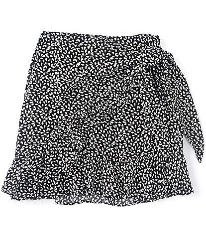 GB Girls Big Girls 7-16 Printed Side-Tie Faux-Wrap Skirt