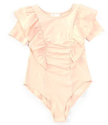 GB Girls Big Girls Ruffle Front Bodysuit