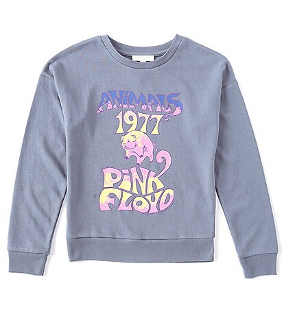 GB Big Girls 7-16 Solid Pink Floyd Animals Sweatshirt