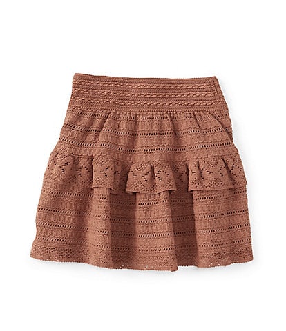GB Little Girls 2T-6X Crochet Ruffle Trim Skirt