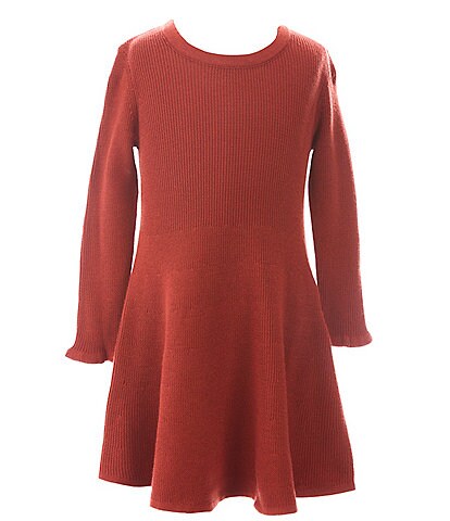 GB Girls Little Girls 2T-6X Ruffle Sleeve Sweater Dress
