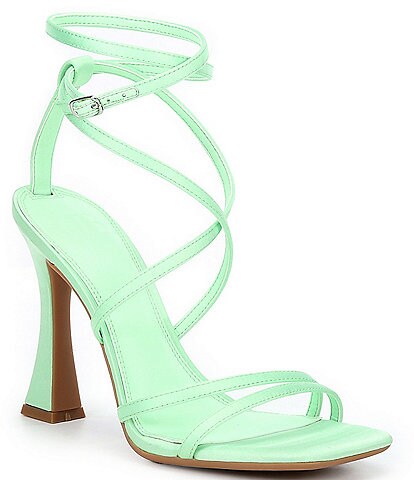 GB Golden Hour Satin Strappy Ankle Strap Dress Sandals