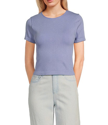 GB Knit Ribbed Seamless Short Sleeve T-Shirt