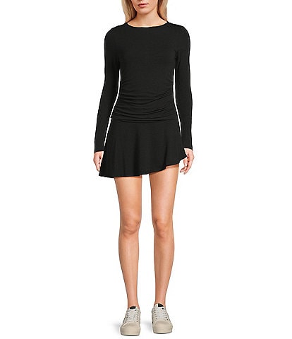 GB Knit Side Ruched Long Sleeve Coordinating Top